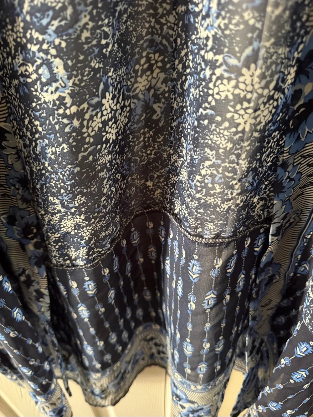 Blue Floral Open-Front Kimono Jacket - Picture 3 of 4